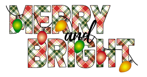 Merry and Bright Christmas Sticker